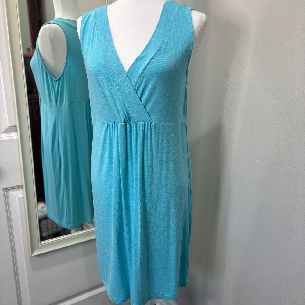J Jill Soft Stretch Surplice V-Neck Casual Dress - Petite Medium